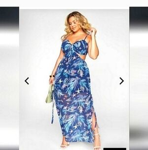 Nwot Fashion to figure seashell print maxi dress 3x